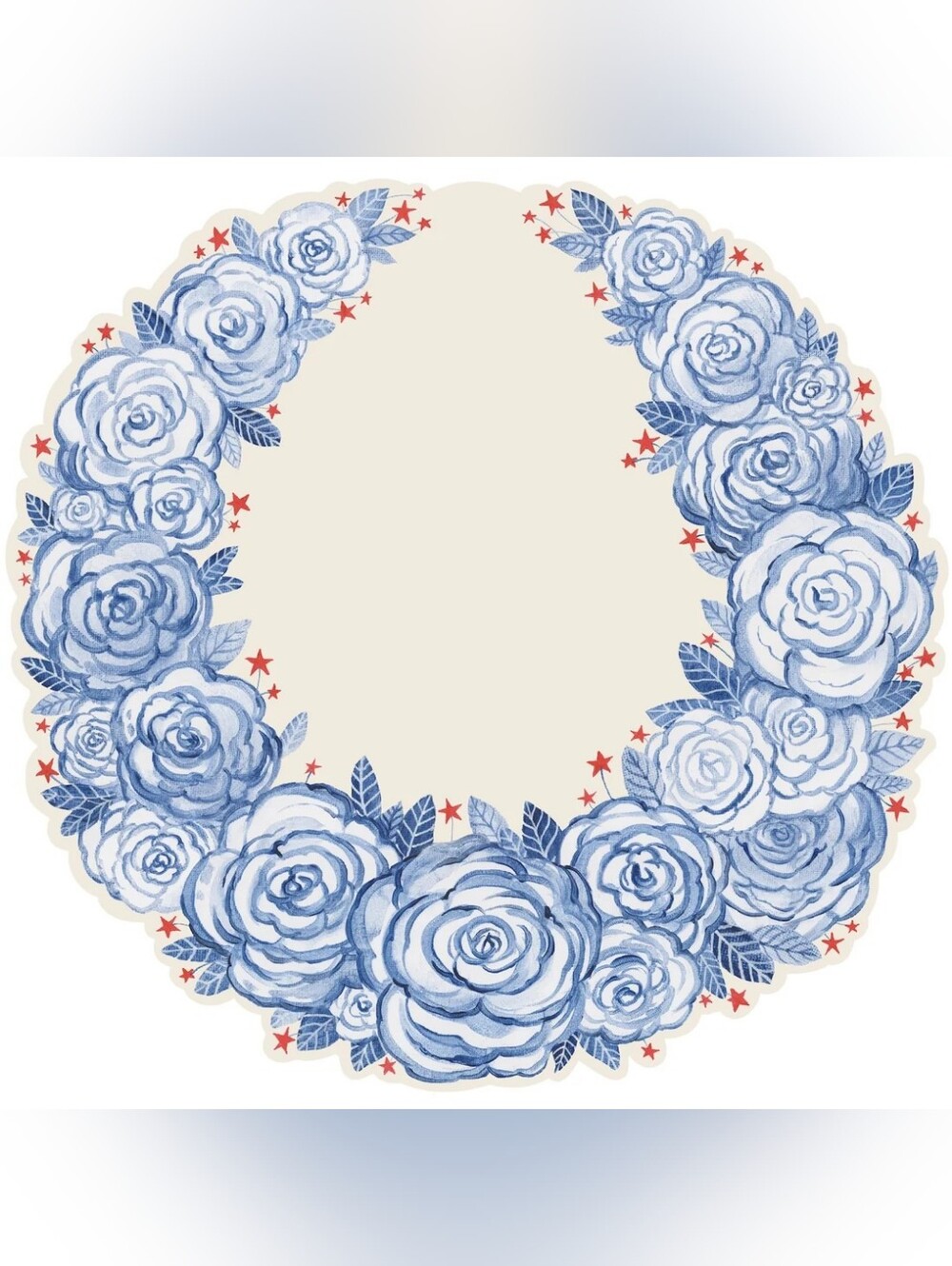 "American Floral Wreath" Die-cut Paper Placemats Hester & Cook